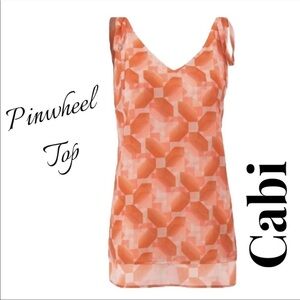 CABi Pinwheel Sleeveless Chiffon tank